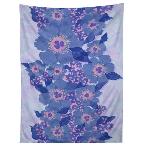 Sewzinski Retro Blue Flowers Tapestry