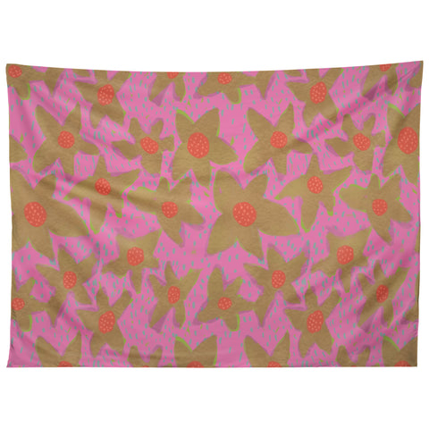 Sewzinski Retro Flowers on Pink Tapestry
