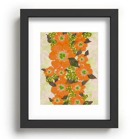 Sewzinski Retro Orange Flowers Recessed Framing Rectangle
