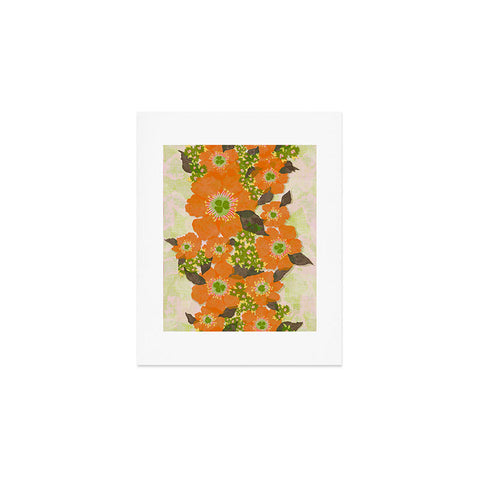 Sewzinski Retro Orange Flowers Art Print