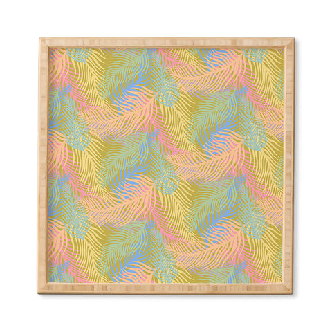 Sewzinski Retro Palms Bright Pastels Framed Wall Art