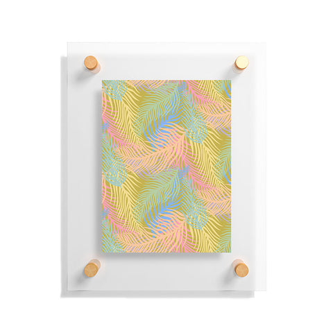 Sewzinski Retro Palms Bright Pastels Floating Acrylic Print