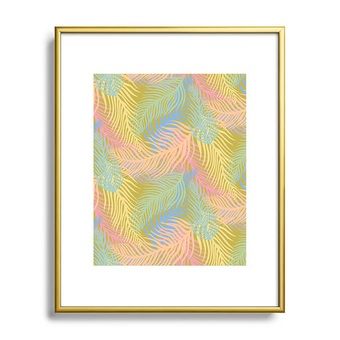 Sewzinski Retro Palms Bright Pastels Metal Framed Art Print