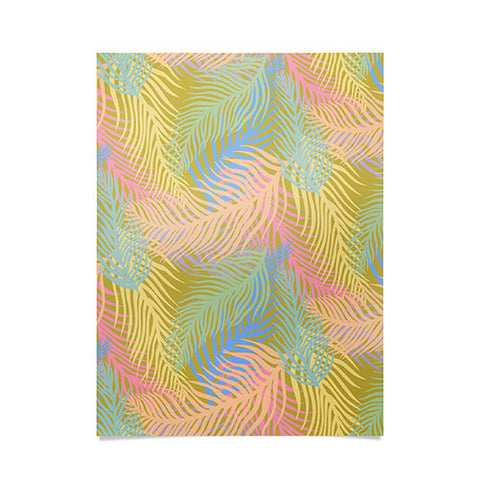 Sewzinski Retro Palms Bright Pastels Poster