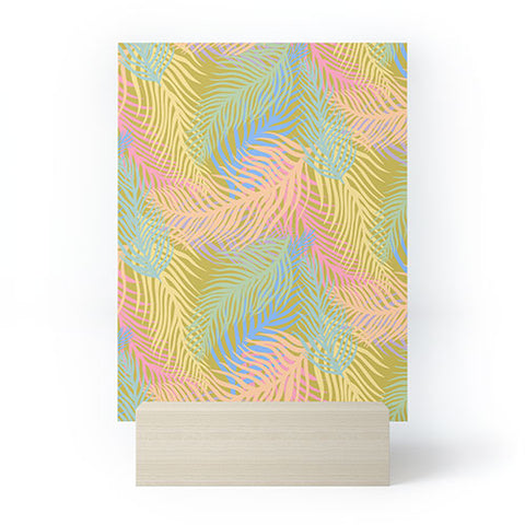Sewzinski Retro Palms Bright Pastels Mini Art Print