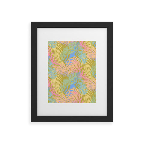 Sewzinski Retro Palms Bright Pastels Framed Art Print