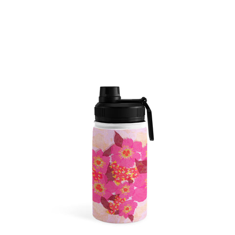 Sewzinski Retro Pink Flowers Water Bottle