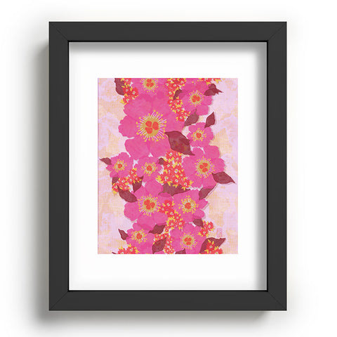 Sewzinski Retro Pink Flowers Recessed Framing Rectangle