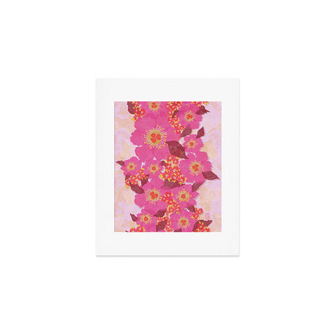 Sewzinski Retro Pink Flowers Art Print