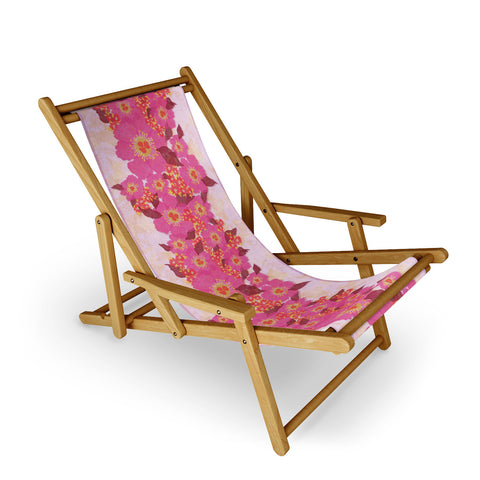 Sewzinski Retro Pink Flowers Sling Chair