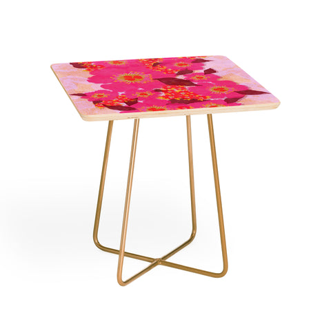 Sewzinski Retro Pink Flowers Side Table