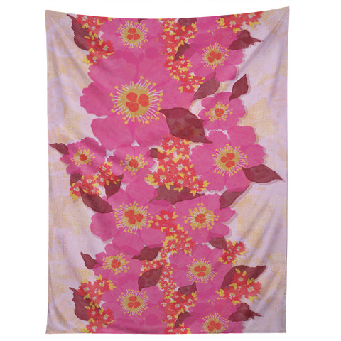 Sewzinski Retro Pink Flowers Tapestry