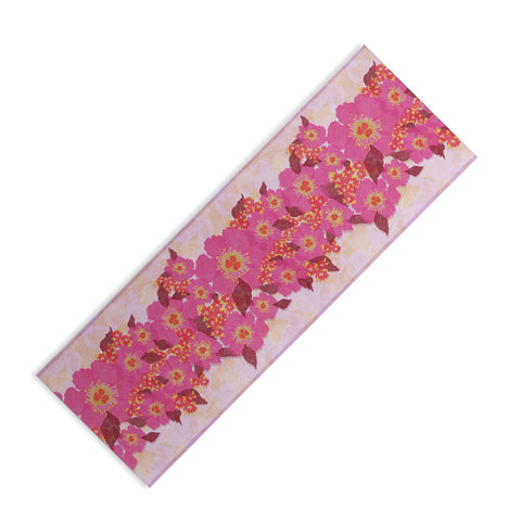 Sewzinski Retro Pink Flowers Yoga Mat