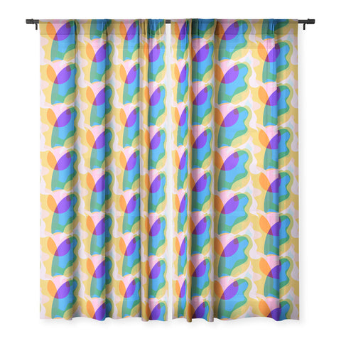 Sewzinski Saturated Shapes Sheer Window Curtain
