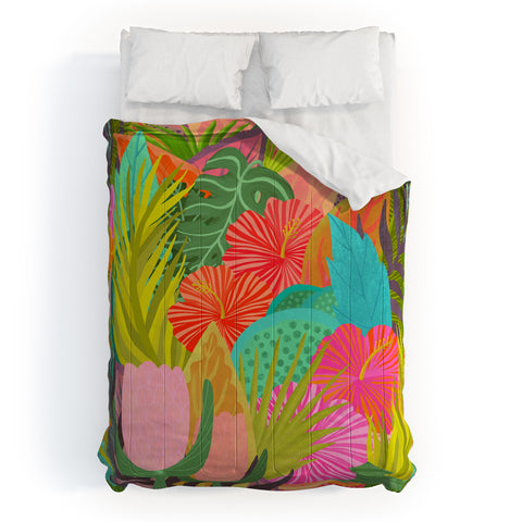 Sewzinski Saturated Tropical Garden Comforter