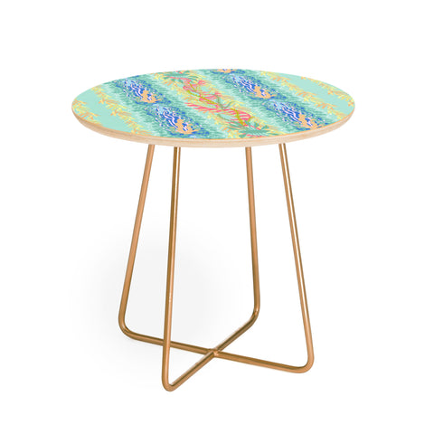 Sewzinski Seaweed and Coral Pattern Round Side Table