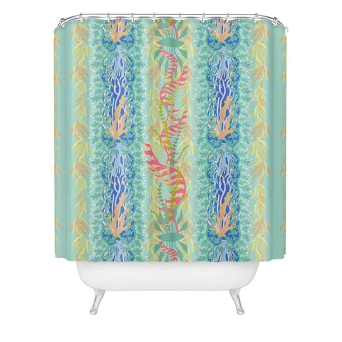 Sewzinski Seaweed and Coral Pattern Shower Curtain