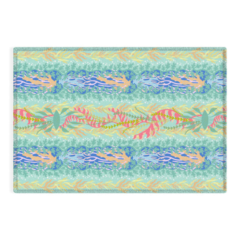 Sewzinski Seaweed and Coral Pattern Outdoor Rug