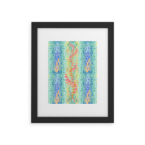 Sewzinski Seaweed and Coral Pattern Framed Art Print