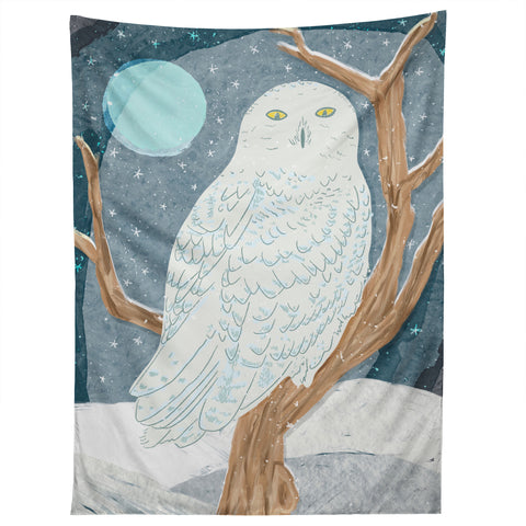 Sewzinski Snowy Owl at Night Tapestry