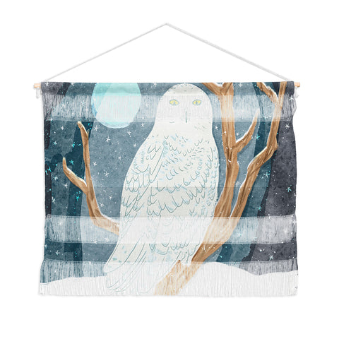 Sewzinski Snowy Owl at Night Wall Hanging Landscape