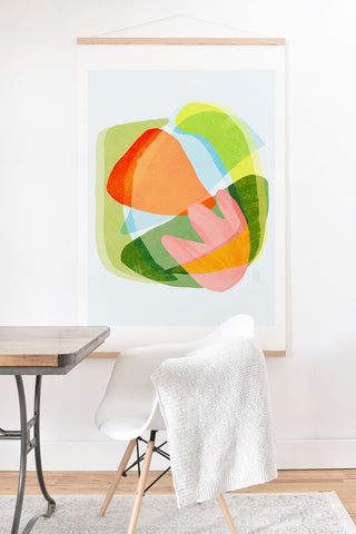 Sewzinski Spring Salad Abstract Art Print And Hanger
