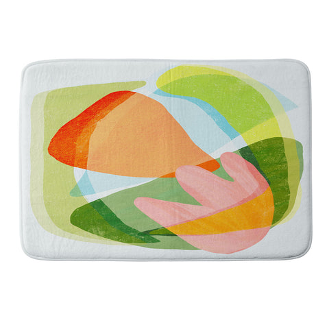 Sewzinski Spring Salad Abstract Memory Foam Bath Mat