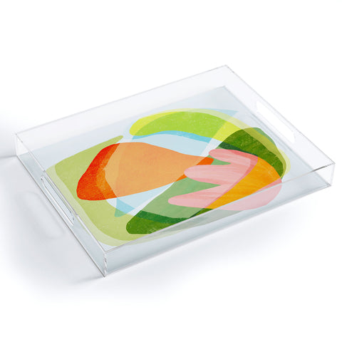 Sewzinski Spring Salad Abstract Acrylic Tray