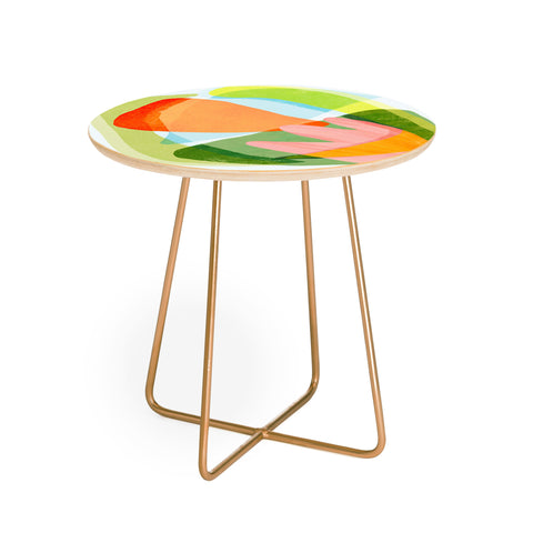 Sewzinski Spring Salad Abstract Round Side Table