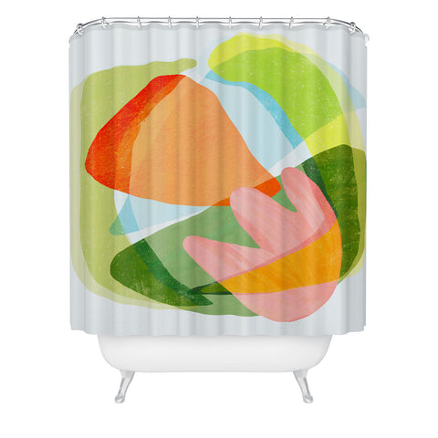 Sewzinski Spring Salad Abstract Shower Curtain