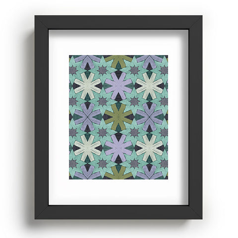 Sewzinski Star Pattern Blue and Green Recessed Framing Rectangle