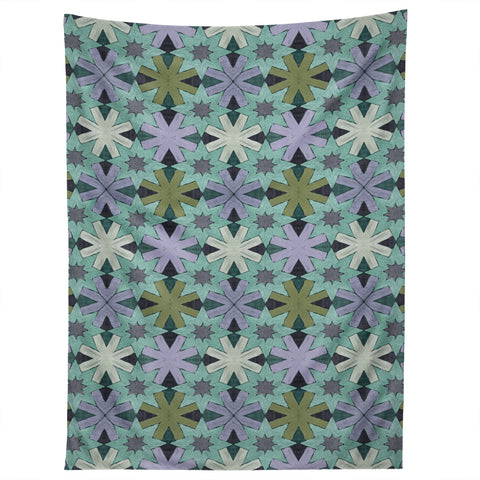 Sewzinski Star Pattern Blue and Green Tapestry