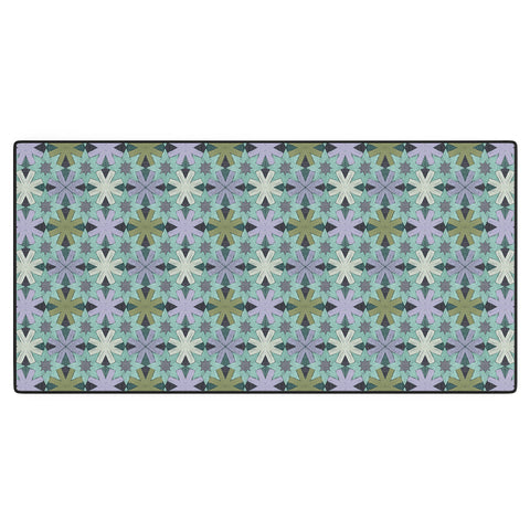 Sewzinski Star Pattern Blue and Green Desk Mat
