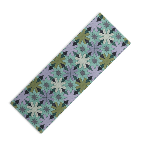 Sewzinski Star Pattern Blue and Green Yoga Mat