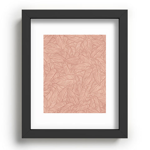 Sewzinski Striped Leaves in Pink Recessed Framing Rectangle
