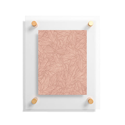 Sewzinski Striped Leaves in Pink Floating Acrylic Print