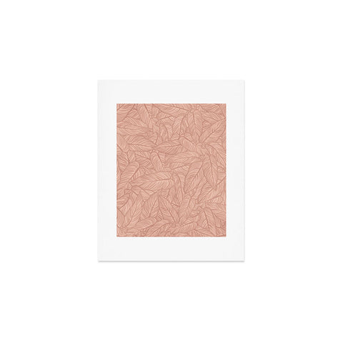 Sewzinski Striped Leaves in Pink Art Print