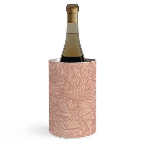 Sewzinski Striped Leaves in Pink Wine Chiller