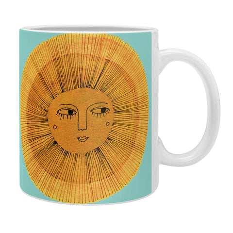 Sewzinski Sun Drawing Gold and Blue Coffee Mug