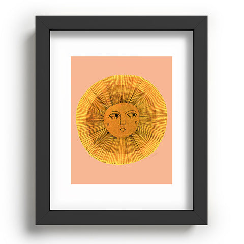 Sewzinski Sun Drawing Gold and Pink Recessed Framing Rectangle