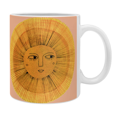 Sewzinski Sun Drawing Gold and Pink Coffee Mug