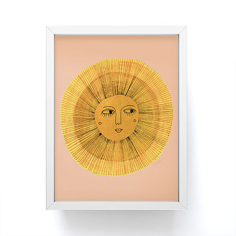 Sewzinski Sun Drawing Gold and Pink Framed Mini Art Print