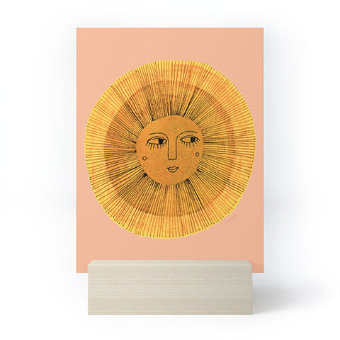 Sewzinski Sun Drawing Gold and Pink Mini Art Print