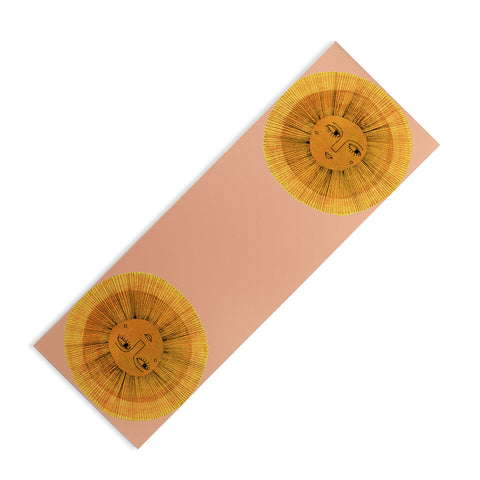 Sewzinski Sun Drawing Gold and Pink Yoga Mat