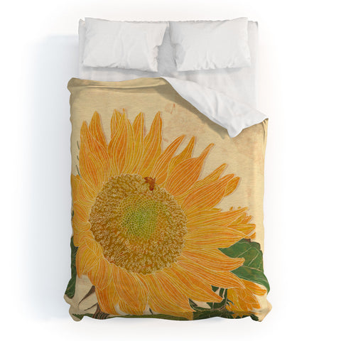 Sewzinski Sunflower and Bee Duvet Cover