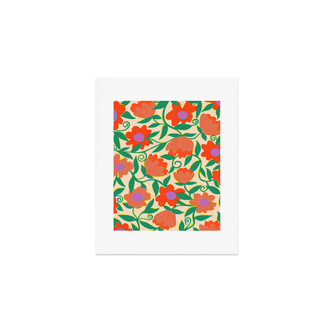Sewzinski Sunlit Flowers Orange Art Print
