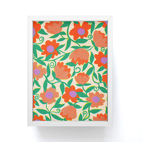 Sewzinski Sunlit Flowers Orange Framed Mini Art Print
