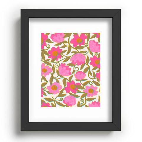 Sewzinski Sunlit Flowers Pink Recessed Framing Rectangle