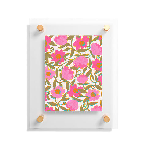 Sewzinski Sunlit Flowers Pink Floating Acrylic Print