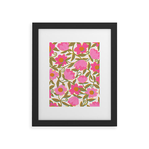 Sewzinski Sunlit Flowers Pink Framed Art Print